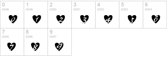 All Hearts numbers 0-9 preview