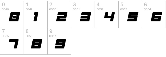 Almanaque Italic numbers 0-9 preview