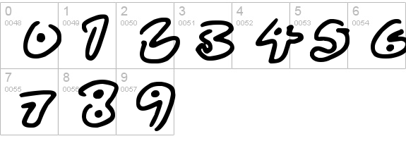 Almost Outlines
 numbers 0-9 preview