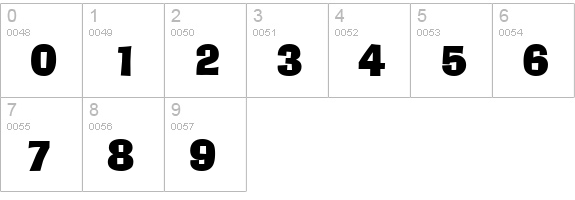 Alor Bold numbers 0-9 preview