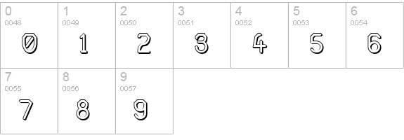 Alpha Romanie Outline G98 numbers 0-9 preview