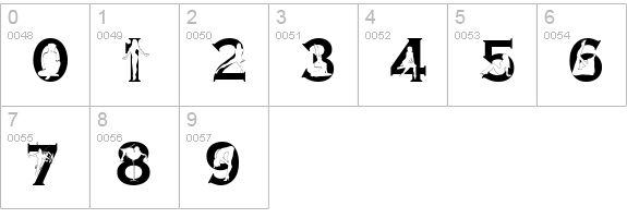 Alpha Silouettes 3  numbers 0-9 preview