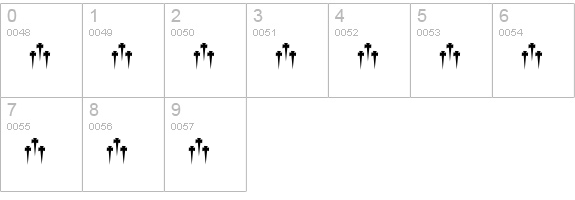 Alphabet of Daggers numbers 0-9 preview