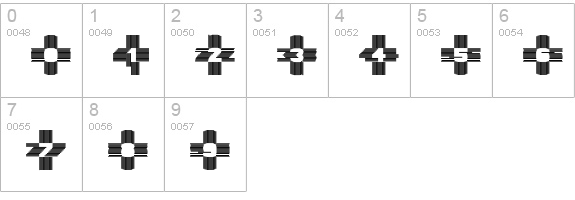 AlphaGeometrique-Contour numbers 0-9 preview