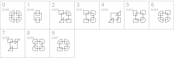 AlphaGeometrique-Outline numbers 0-9 preview