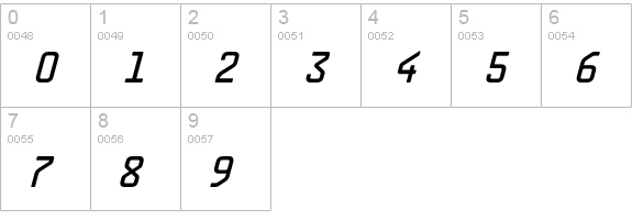 Alphaville-Oblique numbers 0-9 preview