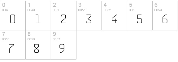 AlphavilleThin numbers 0-9 preview