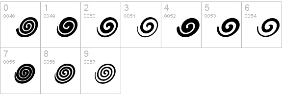 AltemusSpiralsBoldItalic numbers 0-9 preview