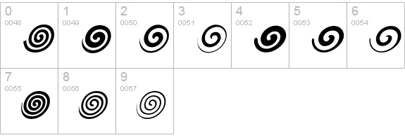 AltemusSpiralsItalic numbers 0-9 preview