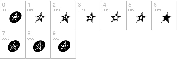 AltemusStarsTwoItalic numbers 0-9 preview