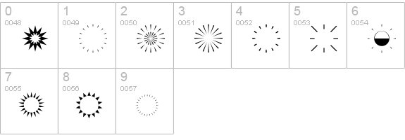 AltemusSuns numbers 0-9 preview