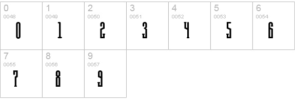 Ambu-Bold numbers 0-9 preview