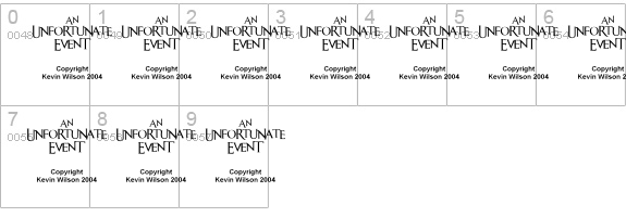 An Unfortunate Event numbers 0-9 preview