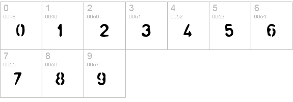 analog numbers 0-9 preview