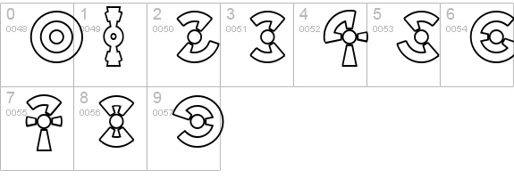 Anillo Outline numbers 0-9 preview