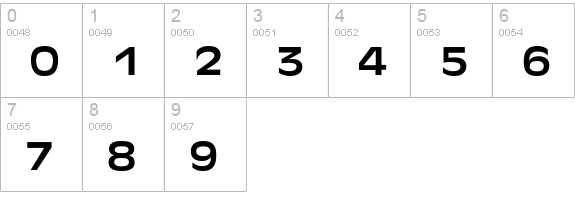 Antique Olive Extended numbers 0-9 preview