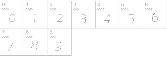 ApexNew-ThinItalic numbers 0-9 preview