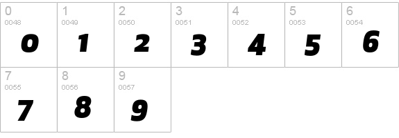 ApexNew-UltraItalic numbers 0-9 preview