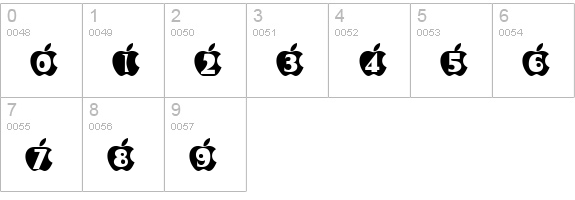 Apple Antics numbers 0-9 preview