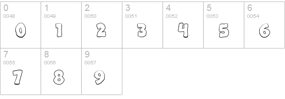 Apple Boy BTN Outline numbers 0-9 preview