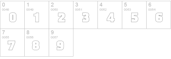 AquariusOutline numbers 0-9 preview