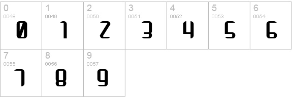 Arbeka Bold numbers 0-9 preview