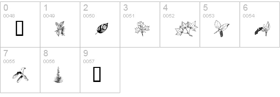 ArborisFolium numbers 0-9 preview