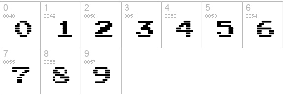 Arcade Interlaced numbers 0-9 preview