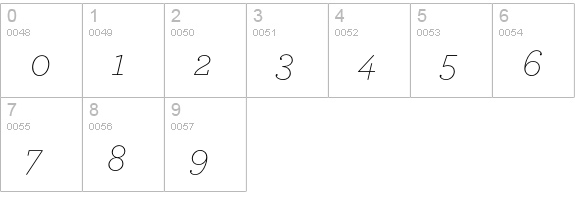 Archer Extra Light Italic numbers 0-9 preview
