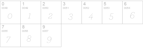 ArcherPro Hairline Italic numbers 0-9 preview