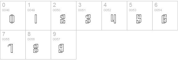 Archery Black Outline numbers 0-9 preview