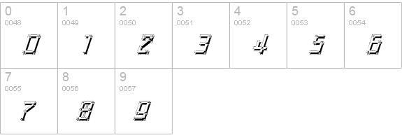 ArchitypoShadow-Oblique numbers 0-9 preview