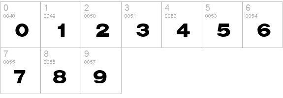 Arena Black Extended numbers 0-9 preview