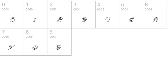 Arilon Shadow Italic numbers 0-9 preview