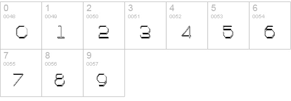 Artlook 3-D Narrow numbers 0-9 preview