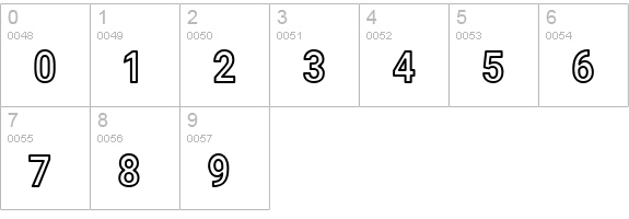 Asimov Narrow Outline numbers 0-9 preview