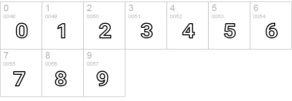Asimov Wide Outline numbers 0-9 preview