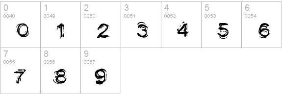 Aspera numbers 0-9 preview