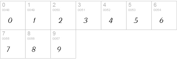 Aspire DemiBold numbers 0-9 preview