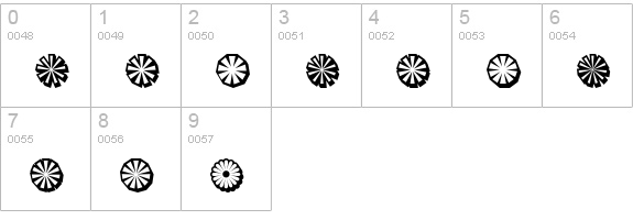 Asterisp Eta numbers 0-9 preview