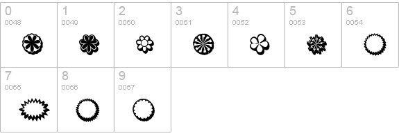 Asterisp Iota numbers 0-9 preview