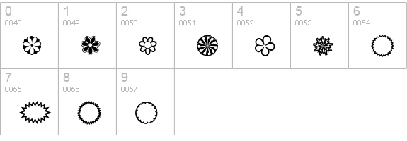 Asterisp Zeta numbers 0-9 preview