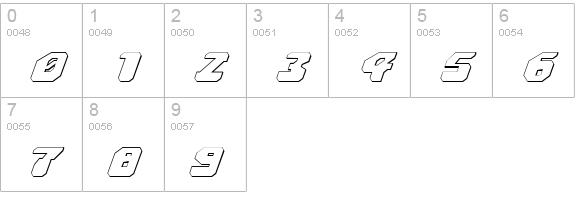 Astropolis 3D Italic numbers 0-9 preview