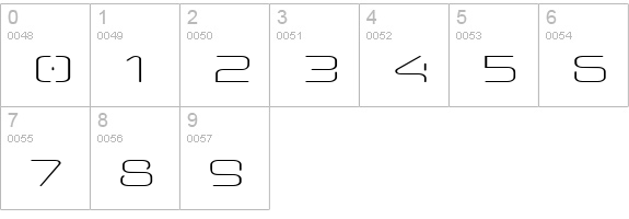 Aunchanted Thin Expanded numbers 0-9 preview
