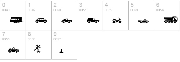 Autofont numbers 0-9 preview