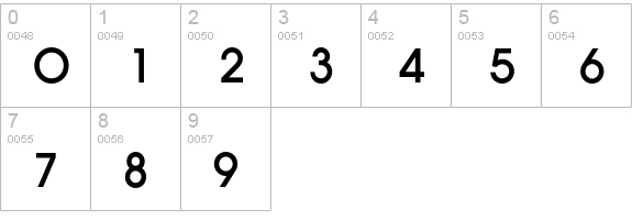 AuxinMedium numbers 0-9 preview