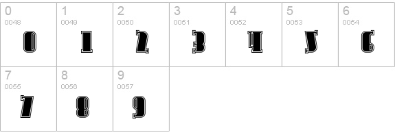 Avondale Inline numbers 0-9 preview