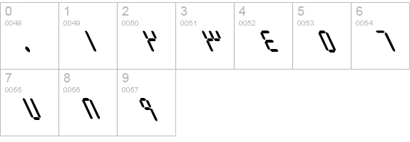 B Elm Italic numbers 0-9 preview