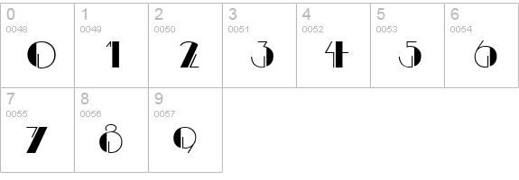 B691-Deco-Regular numbers 0-9 preview