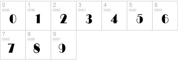 B821-Deco-Regular numbers 0-9 preview